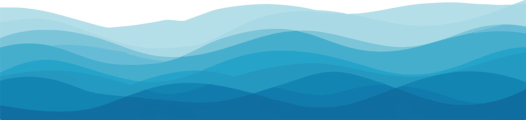 Abstract Blue Wavy Background Design in Multiple Shades of Aquatic Colors