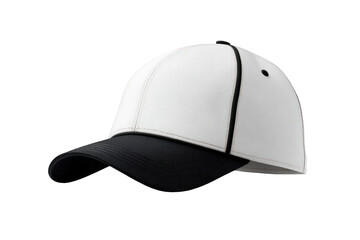 Fototapeta premium White baseball cap with black trim (1)