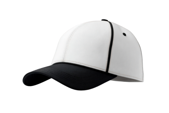 White baseball cap with black trim (1)