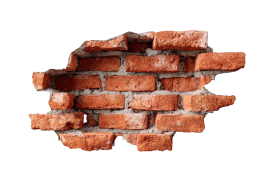 Damaged brick wall section (3)