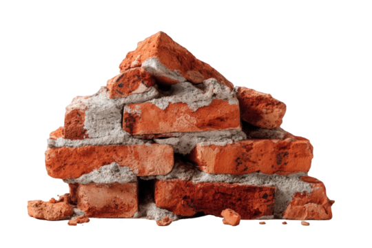 Pile of broken red bricks (4) - Powered by Adobe