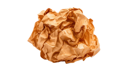 Crumpled paper ball against black background