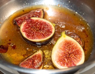 Poached Figs in Syrup - A Sweet and Fruity Dessert.