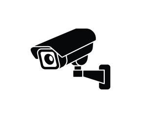 CCTV security camera icon, Surveillance system, Monitoring and protection symbol