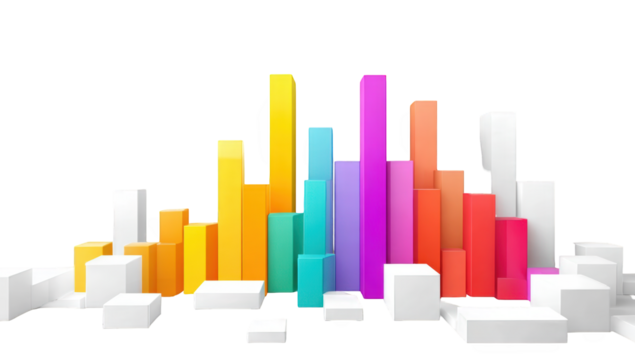 Abstract colorful 3D cityscape