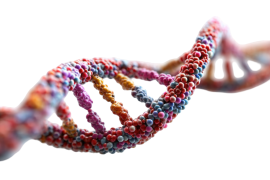 DNA helix with colorful nucleotides