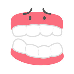 Cartoon of Senior Dentures Concept