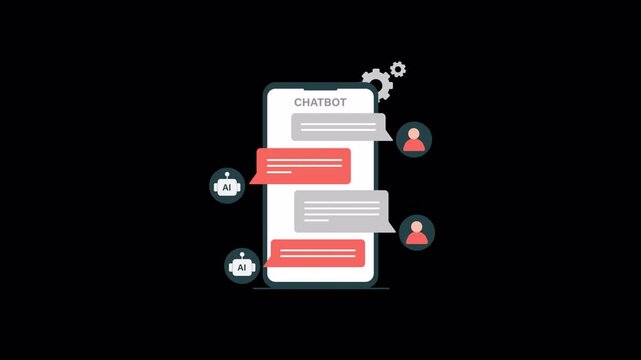 Animated Chatbot and AI Chat on Mobile Phone Concept Video - Transparent