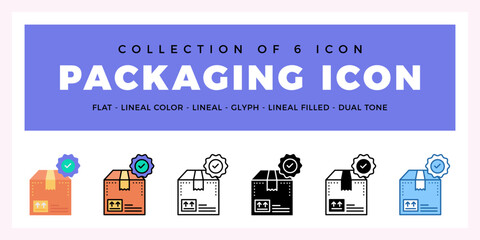 Pack of 6 Vector Packaging icon