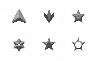 Obraz premium Set of generated AI icons. AI star symbol with a pointed and rounded tip. AI logotype. Artificial intelligence concept. Icon element for app and web. Vector illustration. High quality