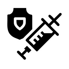 Vaccine injection with shield for protection