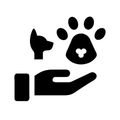 Pet care icon for veterinary and animal services