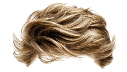 Light brown hair in a styled  messy top