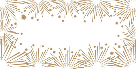 Festive fireworks border frame for celebrations and events vector