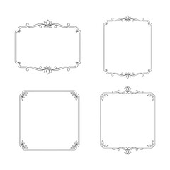 basic simple minimalist classic calligraphic floral decorative frame