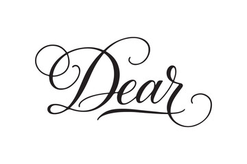 Obraz premium elegant dear typography calligraphy lettering