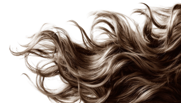 Close-up of flowing, wavy hair