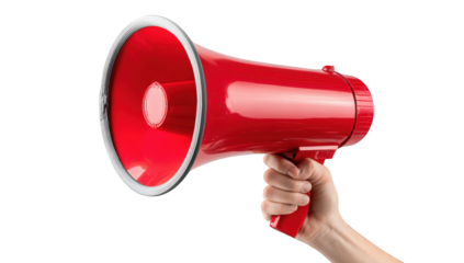 Hand holding a red megaphone (16)
