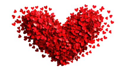 A heart-shaped design formed from many small red hearts