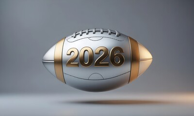 Celebrate the 2026 football season with a sleek, modern ball design perfect for sports promotions and event marketing