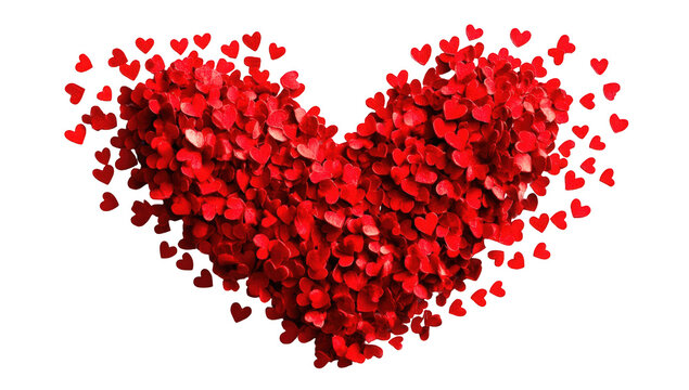 A heart-shaped design formed from many small red hearts - Powered by Adobe