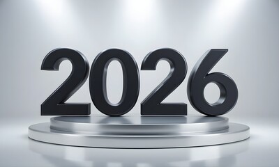 Celebrate the upcoming year 2026 with elegant 3D rendering for marketing campaigns and event promotions