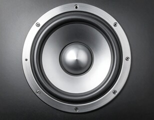 Close-up of a central circular driver and metal-rimmed speaker