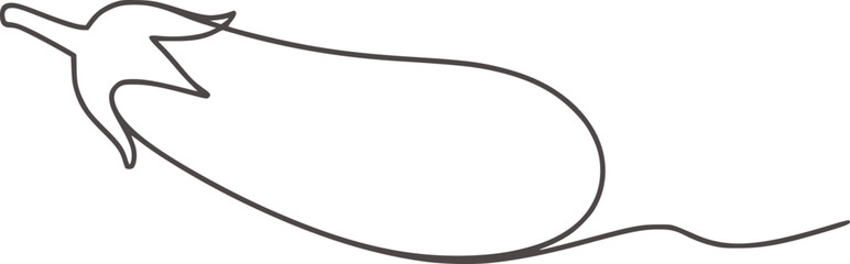 Obraz premium Minimalist eggplant line drawing vegetable food