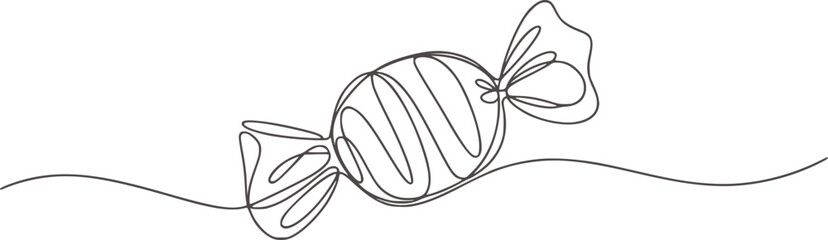 Minimalist line drawing of a twisted candy sweet treat