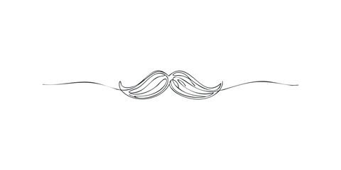 Single line drawing of a gentleman's mustache