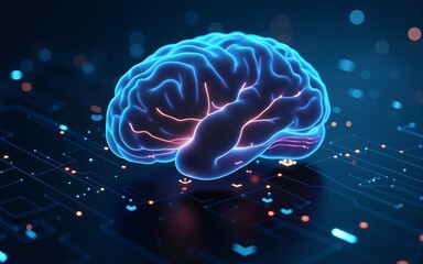 Obraz premium Artificial intelligence brain on computer chip ai technology machine learning neural network concept design. High quality