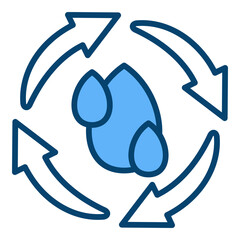 Reuse Water Single Icon Vector Collection 
