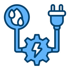 Hydropower Single Icon Vector Collection 
