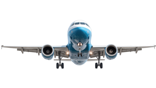 Commercial jetliner in descent