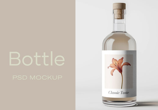 Elegant Bottle Mockup Design Psd