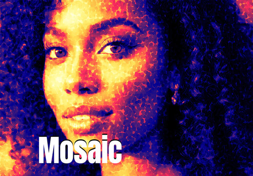 Mosaic Photo Effect PSD Mockup