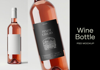 Elegant Wine Bottle Mockup Design Psd