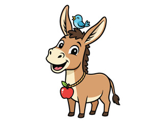 Cute Donkey animal cartoon illustration