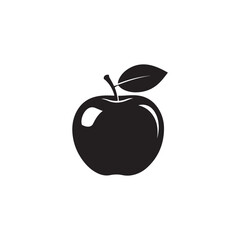 Illustration of an apple with a leaf is a healthy and delicious fruit, rich in vitamins and fiber