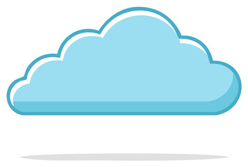 Simple Light Blue Cartoon Cloud Vector Graphic Illustration Sky Weather Symbol