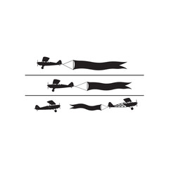 Illustration of biplanes towing banners, a classic form of aerial advertising and promotion