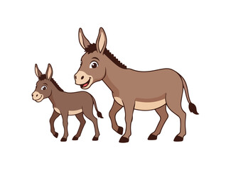 Cute Donkey animal cartoon illustration