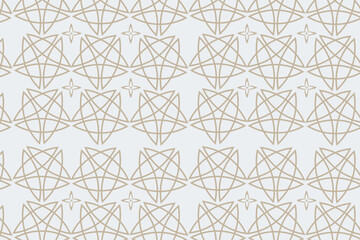 A minimalist Moroccan arabesque seamless pattern featuring fine linear geometry and airy negative space for modern elegant interiors, branding designs.