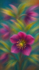 Obraz premium Vibrant floral dreamscape wallpaper for mobile
