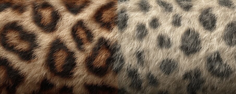 Leopard print fur texture with brown and grey tones, seamless pattern for fashion and design
