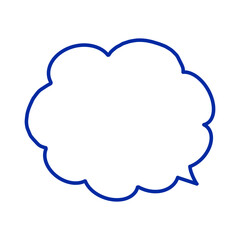 Black cloud-shaped speech bubble for pop and message design / ポップで使いやすい黒線の雲型吹き出し素材