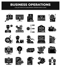 Collection of 25 Business Operations Icons: Streamline Your Workflow