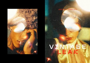 Vintage Light Leaks Poster Photo Effect Mockup