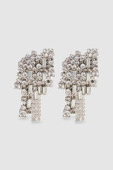 Elegant silver earrings adorned with sparkling crystals fashion jewelry accessories glamour