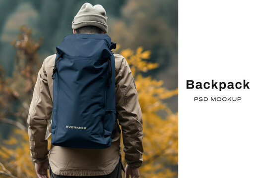 Outdoor Adventure Backpack Mockup Psd